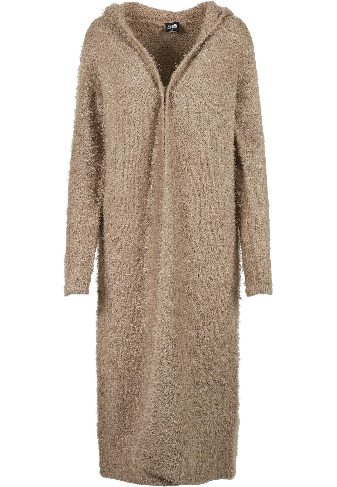 Urban Classics Damen Strickjacke Ladies Hooded Feather Cardigan, knielange Jacke für Frauen in 5 Far