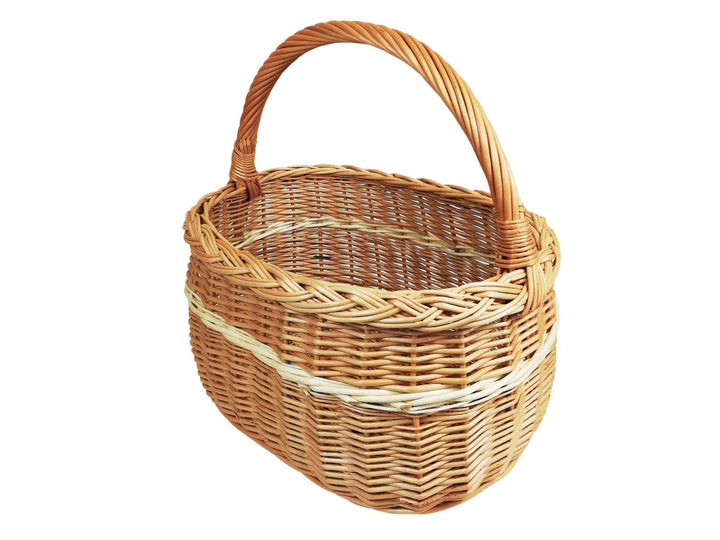 Weidenkorb, Einkaufskorb, Obst- oder Gemüsekorb, Pilzkorb, Picknickkorb 40 x 27 / H 23/40 cm