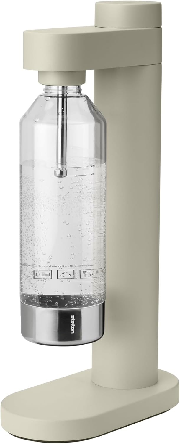 Stelton Brus Wassersprudler mit Flasche, Premium Carbonator für Wasser mit CO2 - Einstellbare Sprude