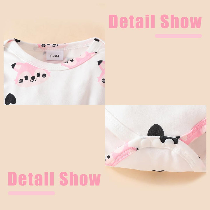 3tlg Baby Mädchen Kleidung Outfits Set Blumen Strampler Tops+ Einstellbare Overalls Pants+Stirnband