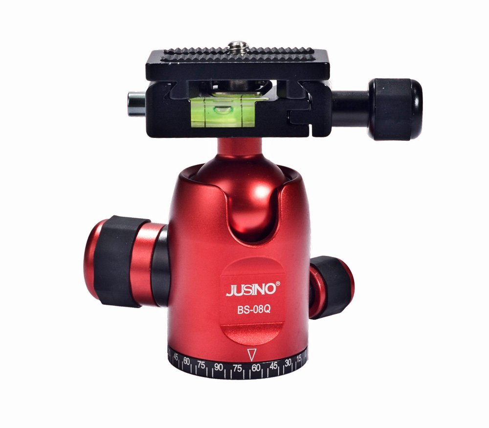 JUSINO BS-08Q Aluminium Kugelkopf Stativkopf rot