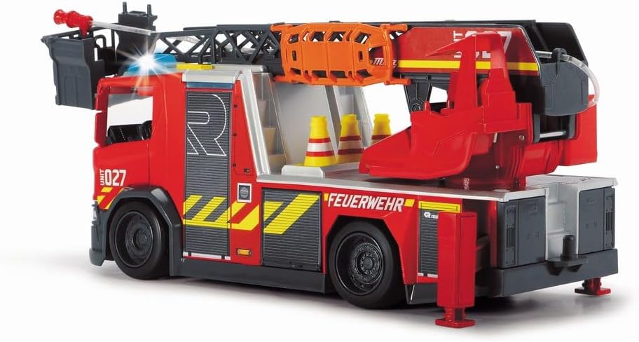 Dickie 203716017038 Scania Rosenbauer SOS Fire Rescue Licht und Sound 35 cm, 3 Jahre