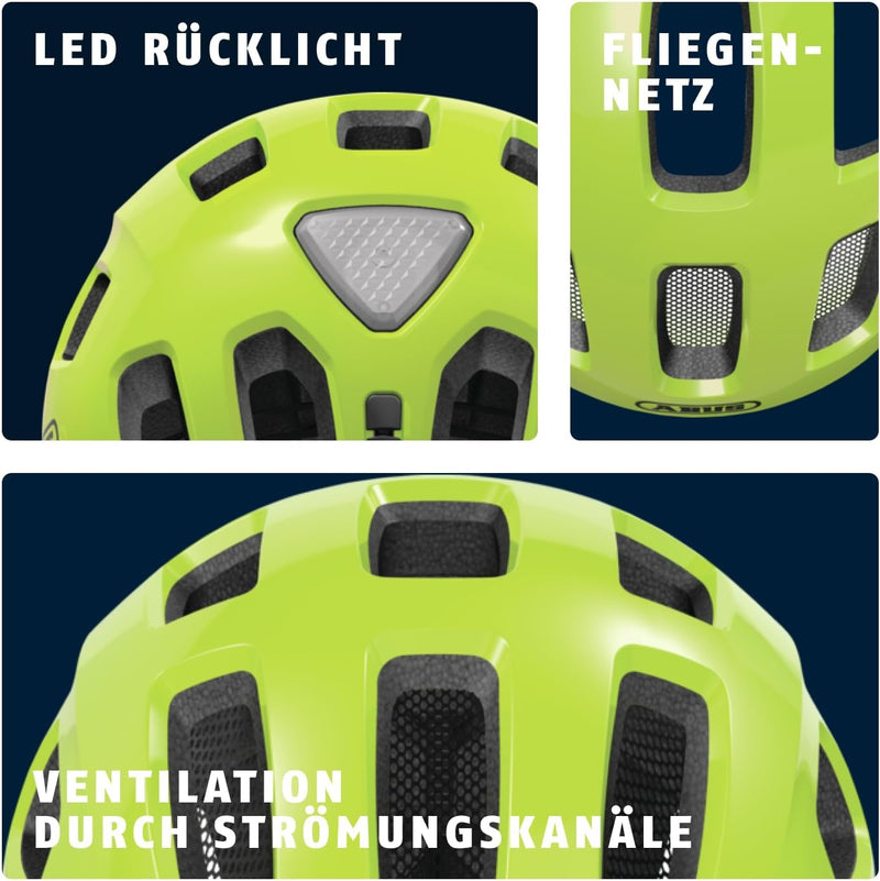 ABUS Fahrradhelm Youn-I 2.0 - mit Licht für Kinder, Jugendliche und junge Erwachsene - für Mädels un