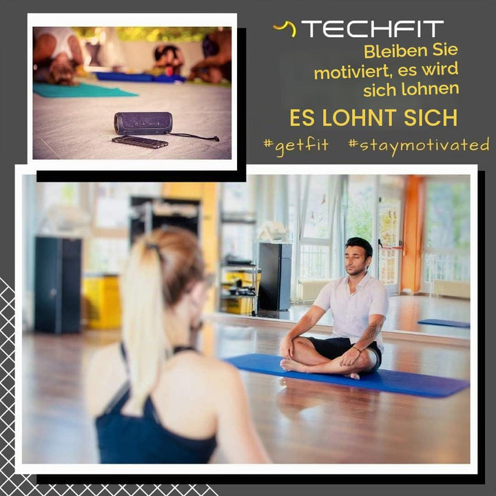 TechFit Yogamatte Rutschfest für das Fitnessstudio zu Hause - Pilates Matte für das Heimtraining, Yo