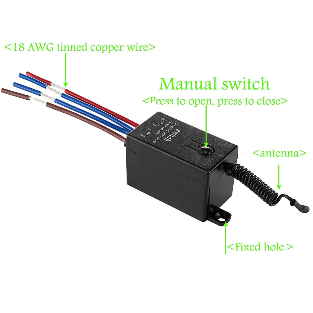 12v funkschalter mit fernbedienung, kabelloser Lichtschalter DC 5V/12V/24V/48/10A Mini Relais Wirele