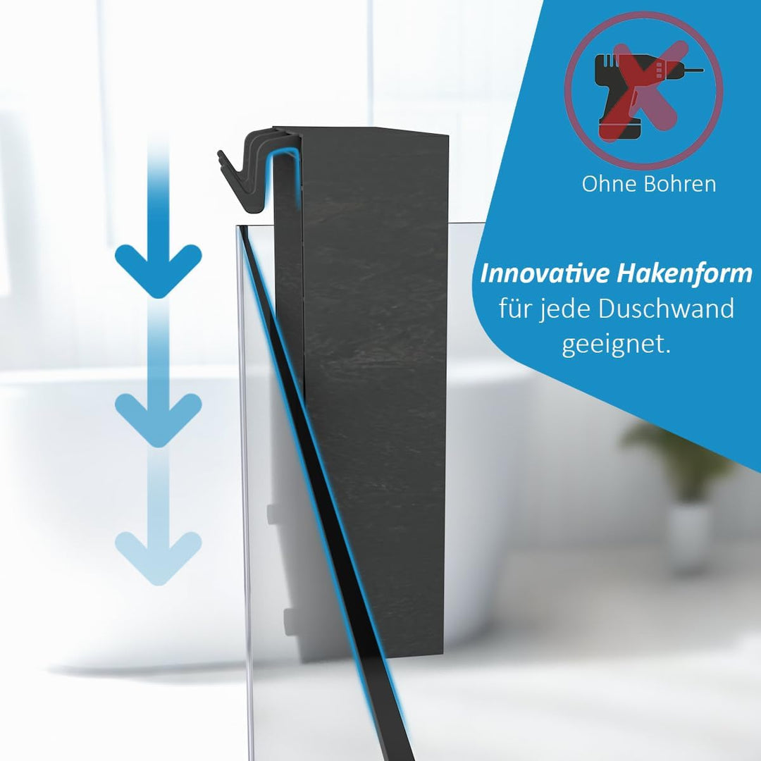 Duschablage ohne Bohren, zum Hängen, Innovatives Rahmen Design, Kompatibel mit Allen Duschwänden, Du