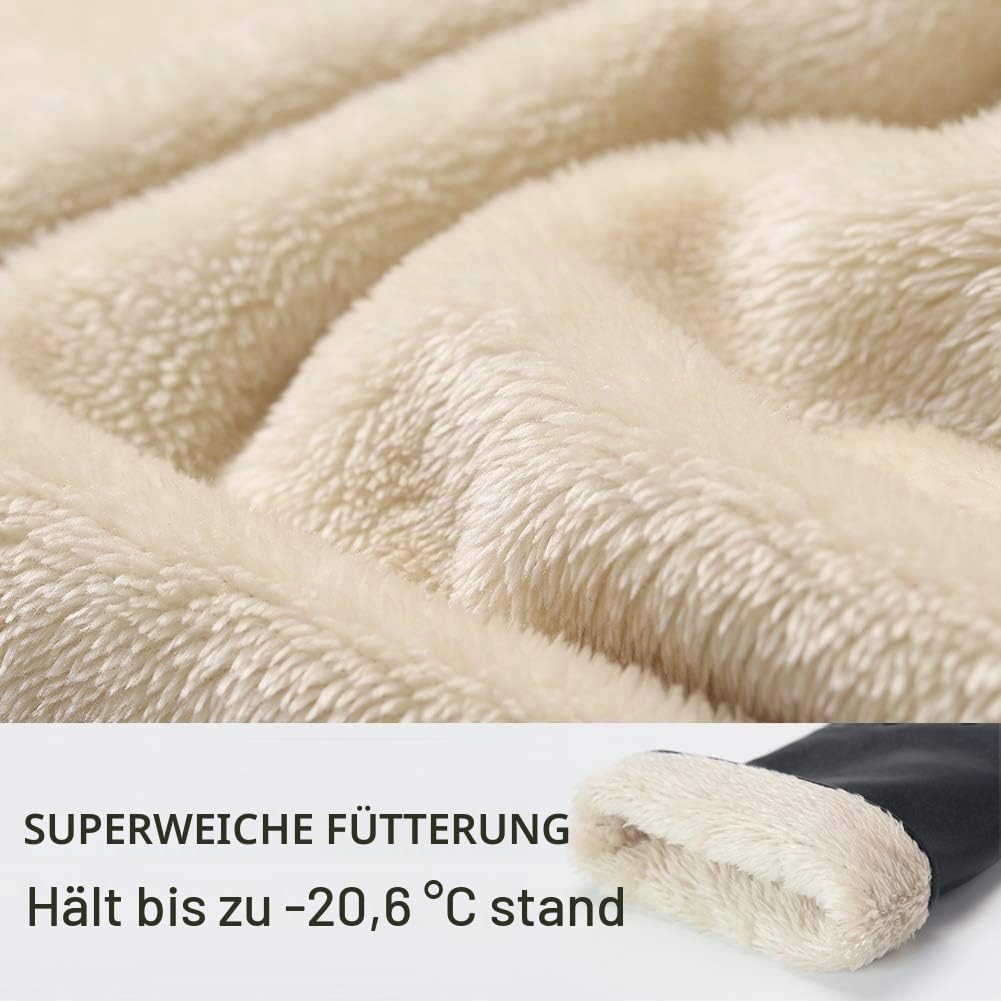 vislivin Vollhand Touchscreen-Handschuhe für Damen Leder Handschuhe Warmer Winter SMS Autofahren Han
