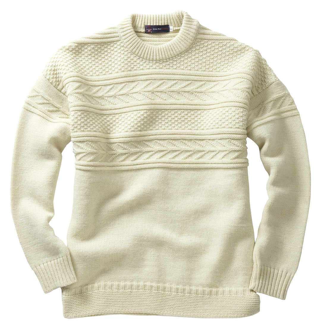 Nauticalia Rundhalsausschnitt Guernsey Ecru XL, Wolle, Natur Natur XL, Natur XL