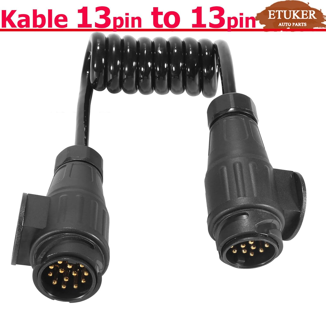 Anhänger Verlängerungskabel Spiralkabel 13polig 12v Anhängerkabel 1.1M Kabel für Anhänger Licht RV W