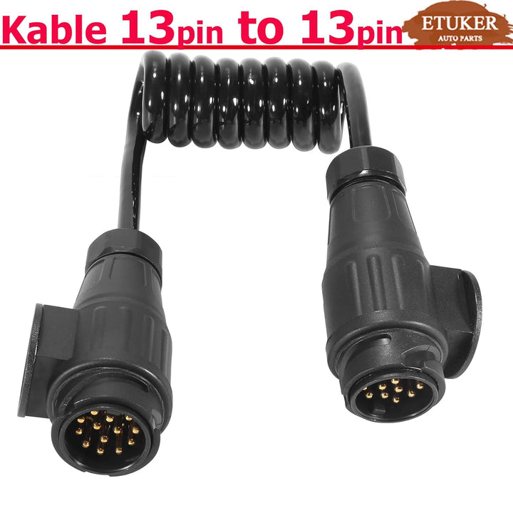 Anhänger Verlängerungskabel Spiralkabel 13polig 12v Anhängerkabel 1.1M Kabel für Anhänger Licht RV W