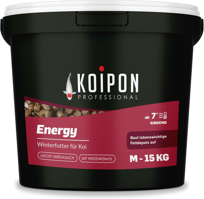 KOIPON Energy 15 kg Fischfutter Winter sinkend, Teichfutter 6mm Pellets für japanische Koi, Koifutte