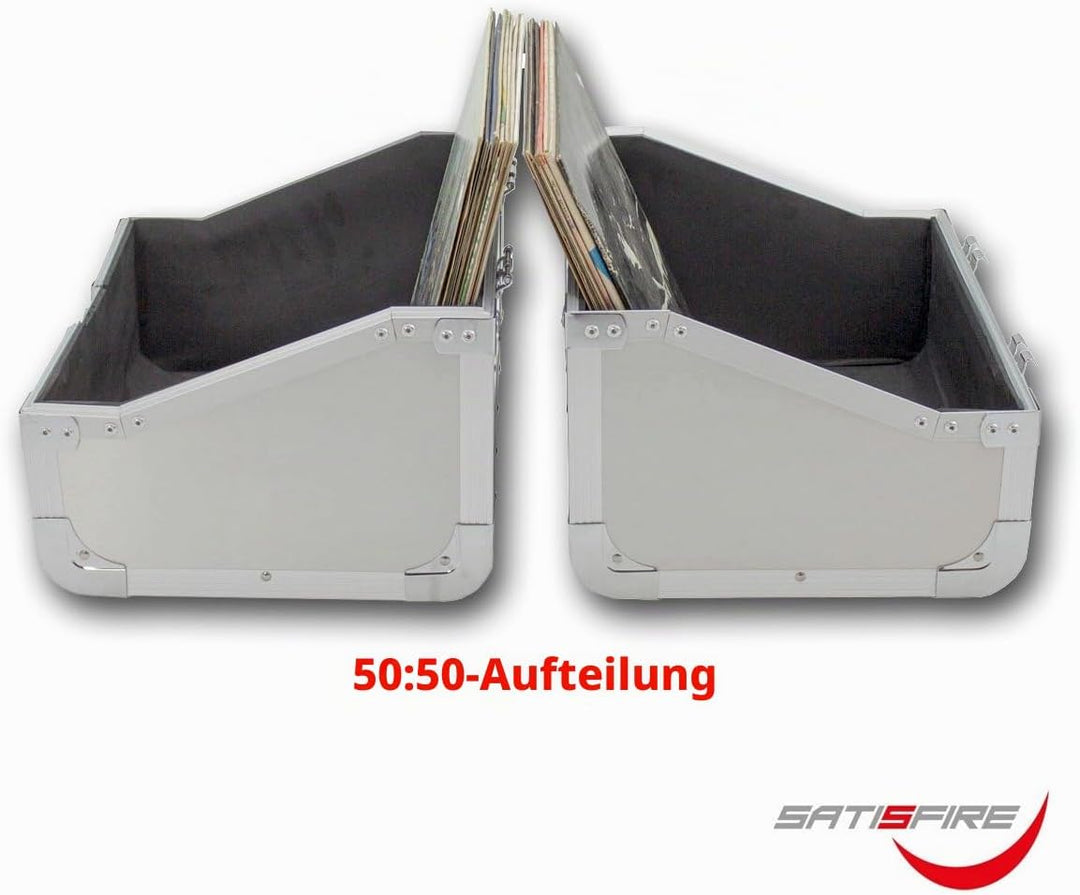 SATISFIRE® Plattenkoffer LP80 • Aluminium-Koffer • Vinyl-Case • Schallplattenkoffer • für 80 LP 50:5