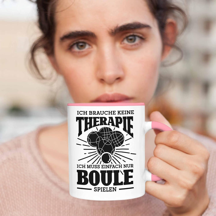 Trendation - Boule Tasse Geschenk Boule-Spieler Geschenkidee Spruch Ich Brauche Keine Therapie Ich M