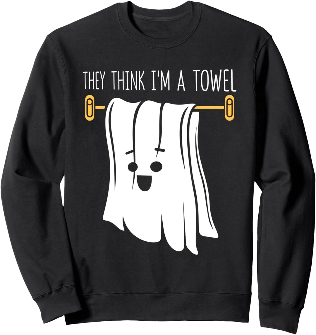 Lustiges Geister Kostüm Handtuch Laken Spruch Sweatshirt