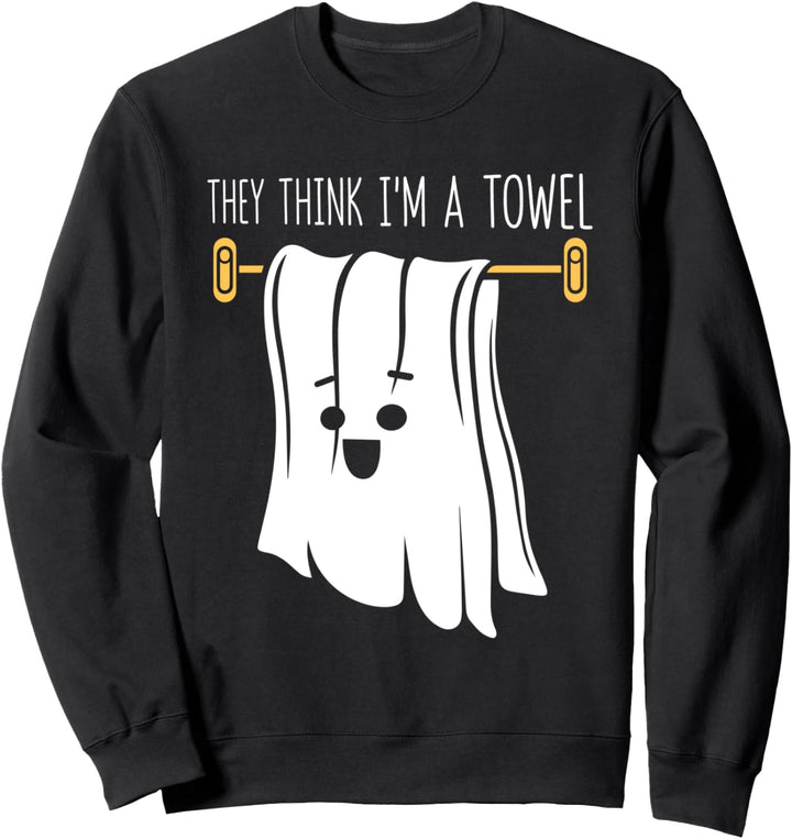 Lustiges Geister Kostüm Handtuch Laken Spruch Sweatshirt