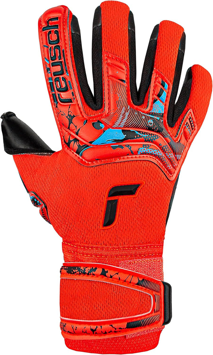 Reusch Unisex – Erwachsene Torwarthandschuhe Attrakt Duo mit Hervorragendem Grip 7.5 rot/blau/schwar