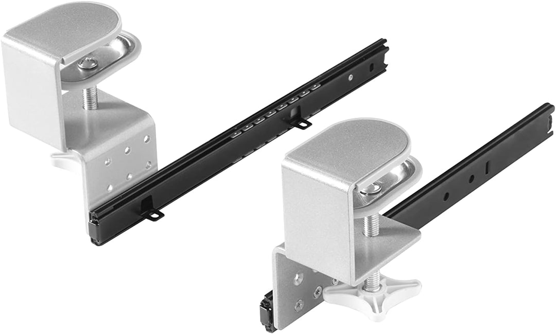 FIX&amp;EASY Tastaturauszug klemmbar mit Tastaturablage 600X300mm weiss Dekor, Tischklemmen höhenverstel