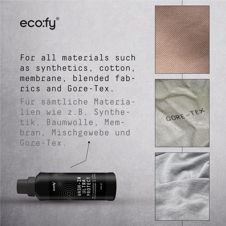 eco:fy Wash-In Ultra Protect Einwaschimprägnierung Imprägniermittel Textil Imprägnierung für Outdoor