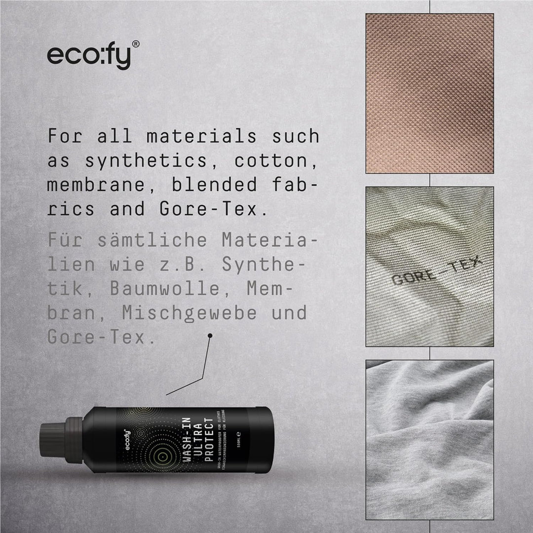 eco:fy Wash-In Ultra Protect Einwaschimprägnierung Imprägniermittel Textil Imprägnierung für Outdoor