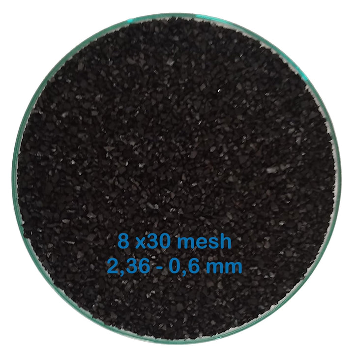 2L / 1kg Aktivkohle Granulat aus Kokosnussschalen, 8x30 mesh – Hochwertige Filterkohle zur Wasserrei