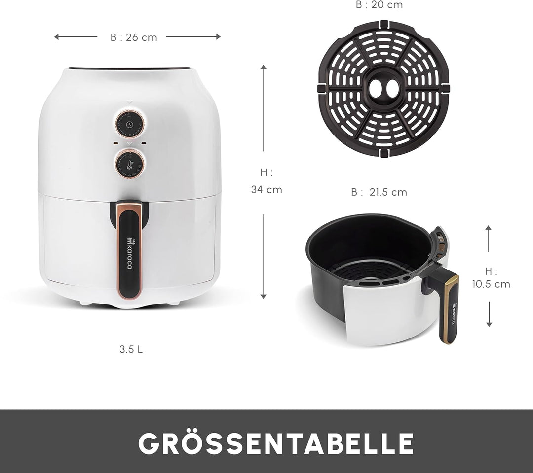 Karaca Multifry Heissluftfriteuse, Air fryer, einfache Reiningung, Energiesparend, gesund frittieren