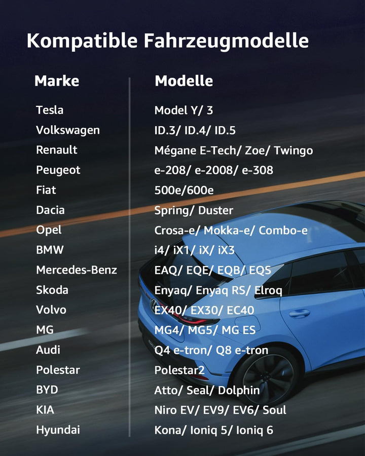 bokman Typ 2 Ladekabel, Modus 3 / 16A / 11 kW / 3-Phasig / 5 Meter, Typ 2 auf Typ 2 EV Ladekabel für