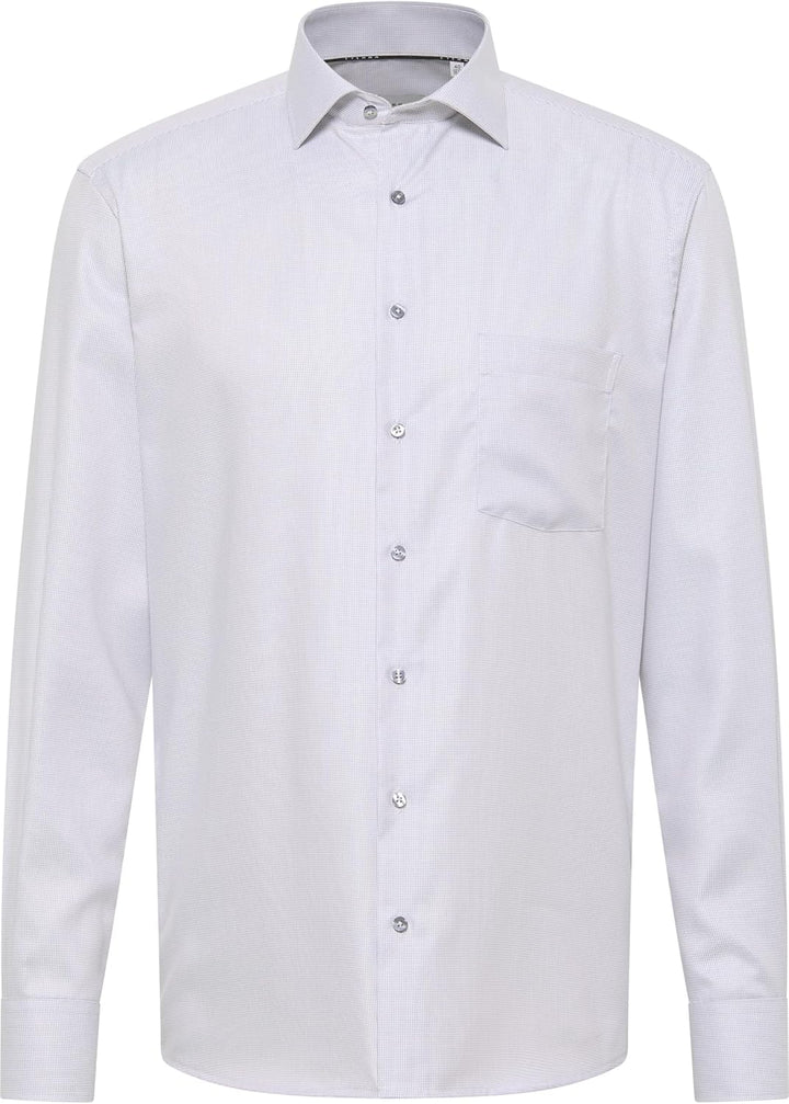 ETERNA Comfort Fit Hemd Langarm New Kent Kragen Muster rot 41 Grau, 41 Grau