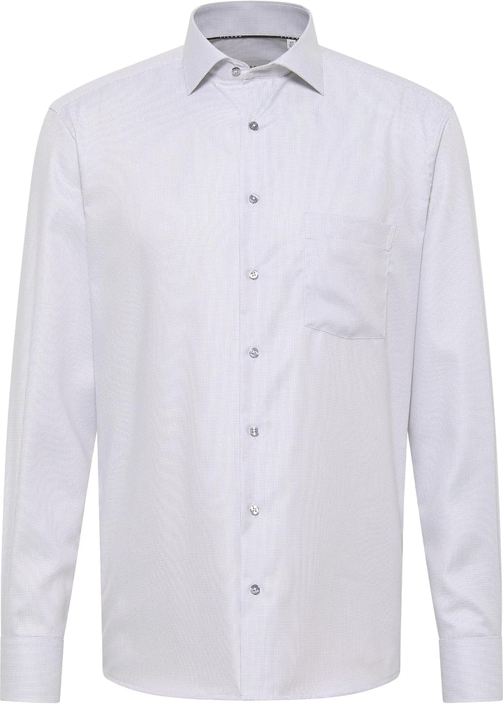 ETERNA Comfort Fit Hemd Langarm New Kent Kragen Muster rot 42 Grau, 42 Grau