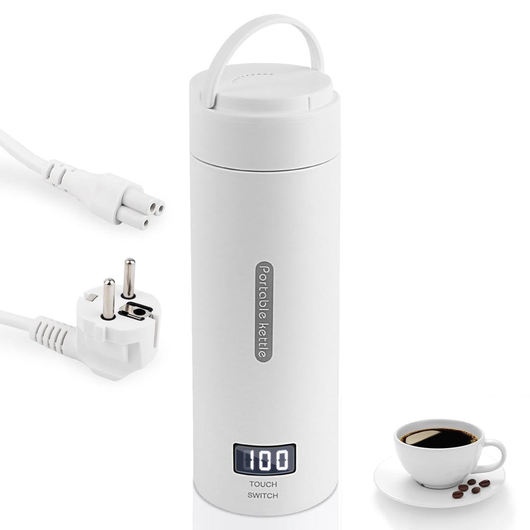 NVIYAM Reise Wasserkocher Klein, 380ml Elektrisch Wasserkocher,Mini Wasserkocher mit Temperatureinst