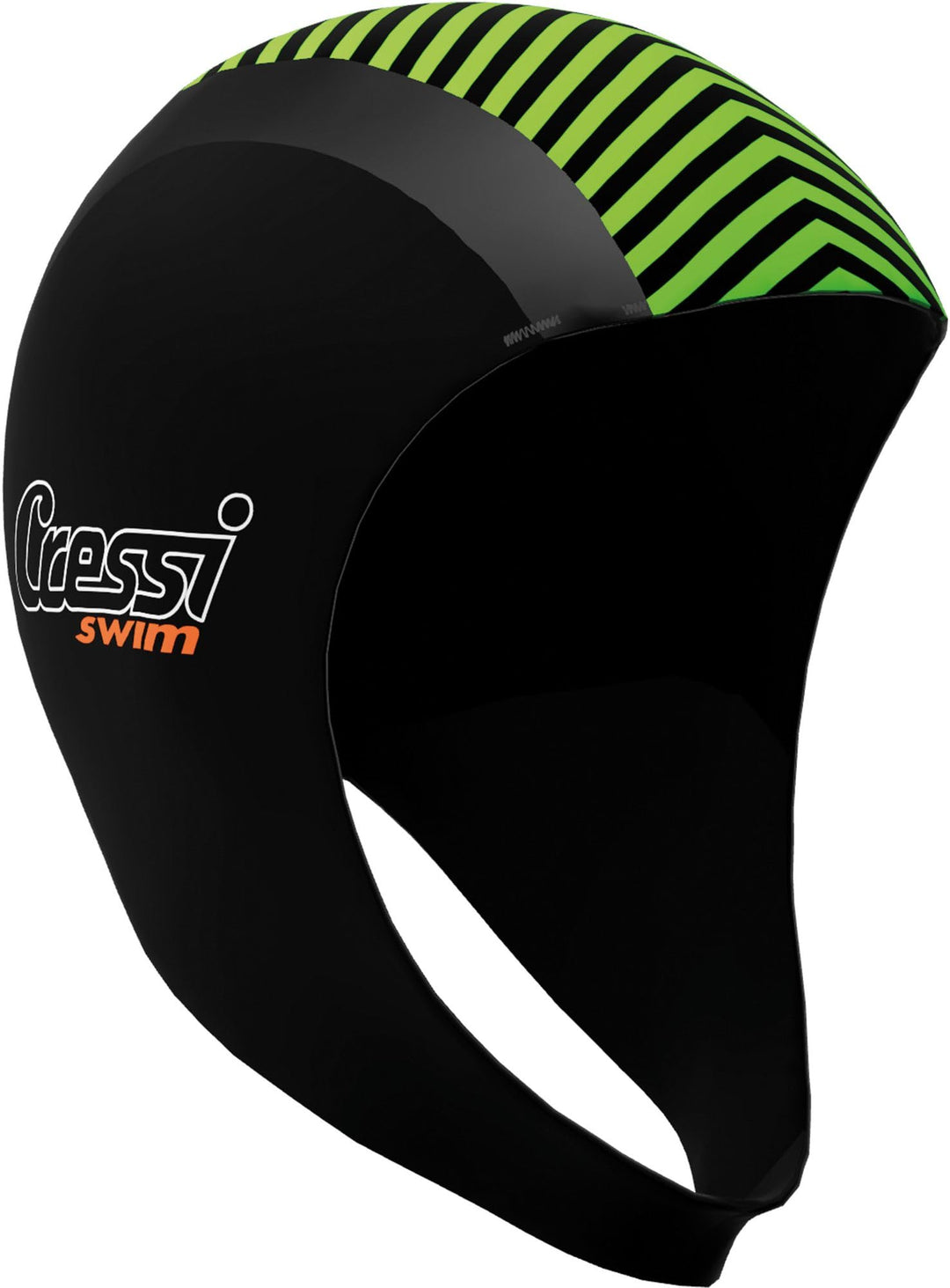 Cressi Swim Hood 2mm - Unisex Adult Schutzkappe zum Schwimmen/Schnorcheln/Tauchen, Schwarz/Orange/Li