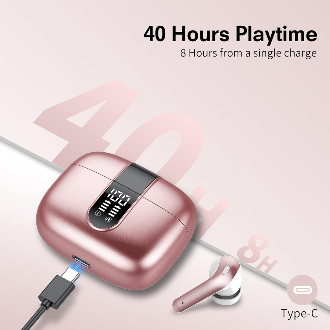 taopod Kopfhörer Kabellose, Ear Kopfhörer Bluetooth Mit Mikrofon, 40h Spielzeit Ipx7 Wasserdicht USB