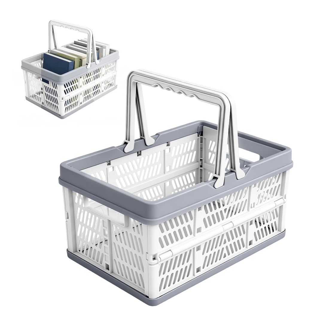 Yuragim 20L Klappbox mit Henkel, 38.5x25x20cm Klappboxen Klein Faltbarer Einkaufskorb Stapelbar und