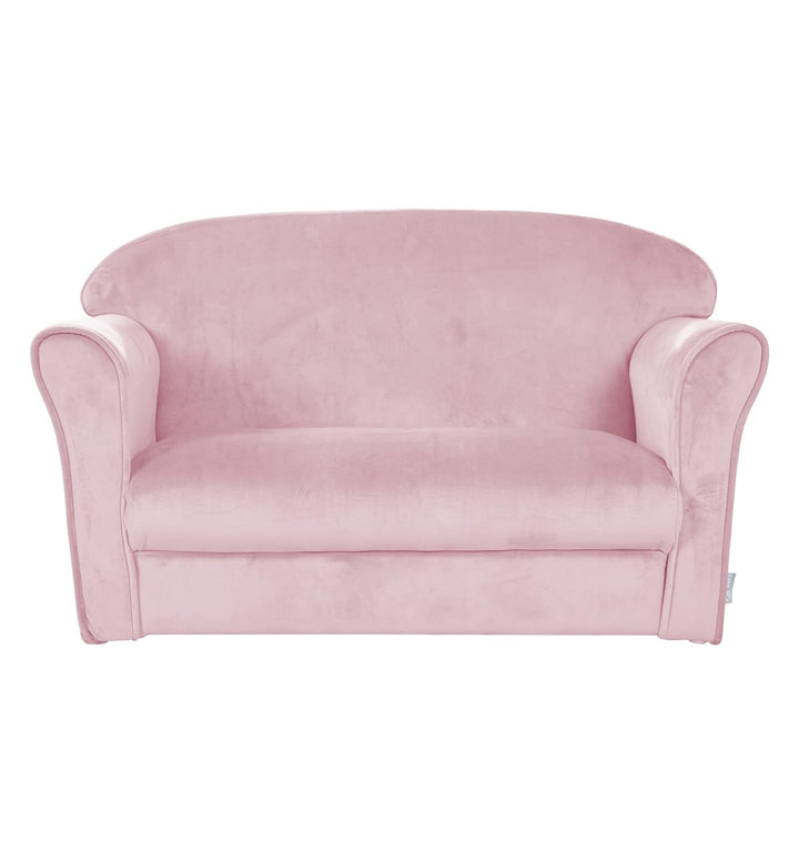 roba Kindersofa Lil Sofa mit Armlehnen für Mädchen und Jungen - Bequeme Kindercouch - Samtstoff rosa