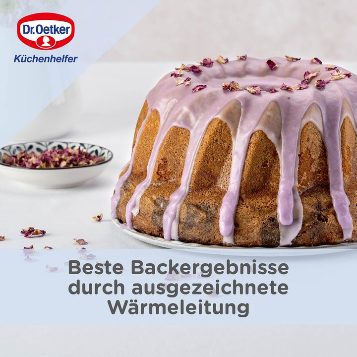 Dr. Oetker Guglhupf Backform Ø 24 cm Back-Liebe Emaille – Schnitt- & Kratzfeste Gugelhupf Form mit E