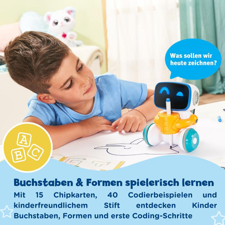 VTech Codi, der clevere Mal-Roboter – Interaktiver Freund, der sich von allein bewegt und mit dem St