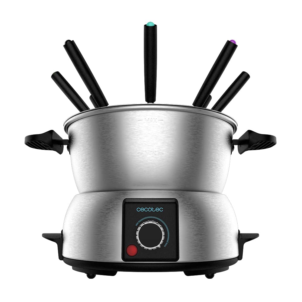 Cecotec electisches FunGourmee Fondue aus rostfreiem Stahl für 8 Personen, einstellbare Temperatur,
