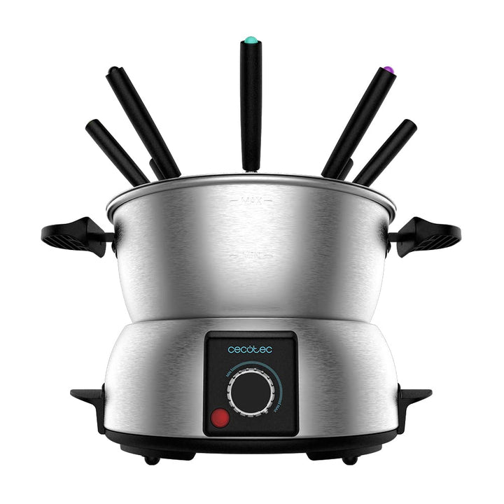Cecotec electisches FunGourmee Fondue aus rostfreiem Stahl für 8 Personen, einstellbare Temperatur,