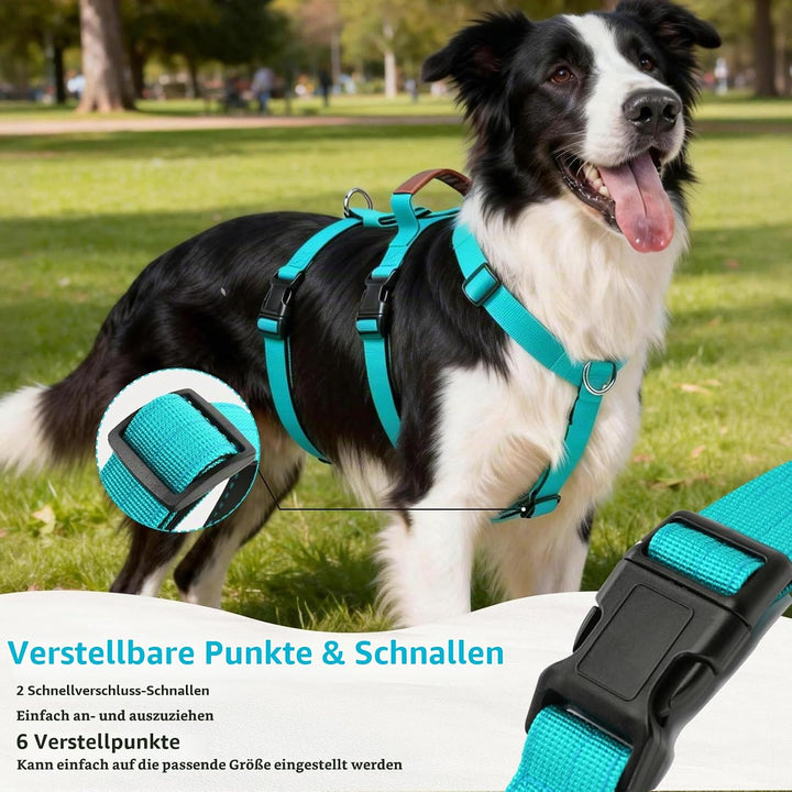 Hundegeschirr Ausbruchsicher, Anti Zug Sicherheitsgeschirr Hund, Verstellbare Brustgeschirr mit Gepo