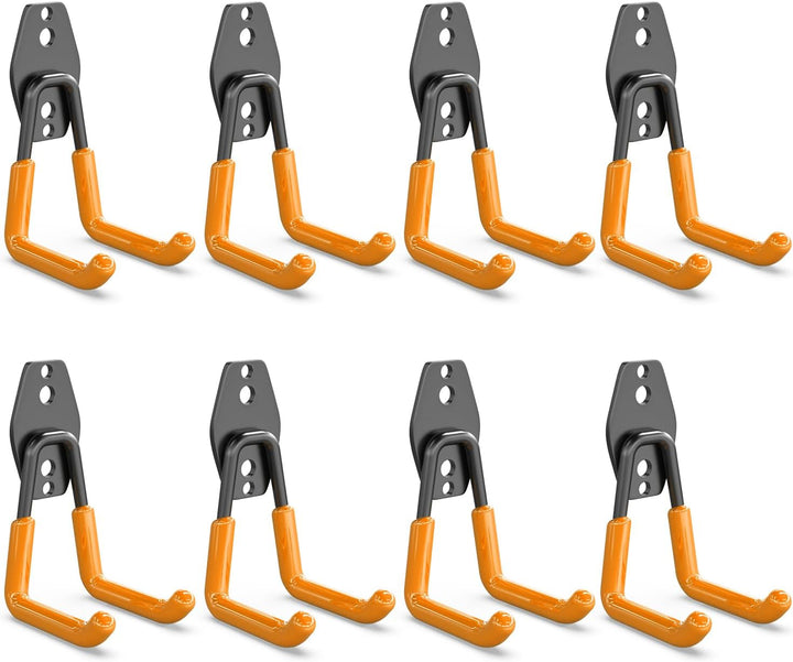 3-H Wandhaken Garage, Wandhaken Schwerlast, Haken 8 Stück Gerätehaken Garage Storage Doppelhaken für