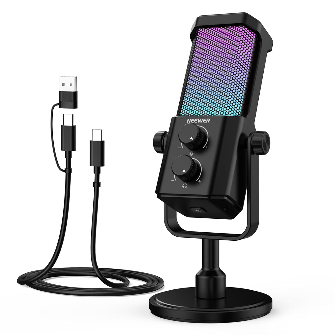 NEEWER UM01 USB Mikrofon mit AI Rauschunterdrückung, Plug &amp; Play Kondensatormikrofon mit Nierenchara