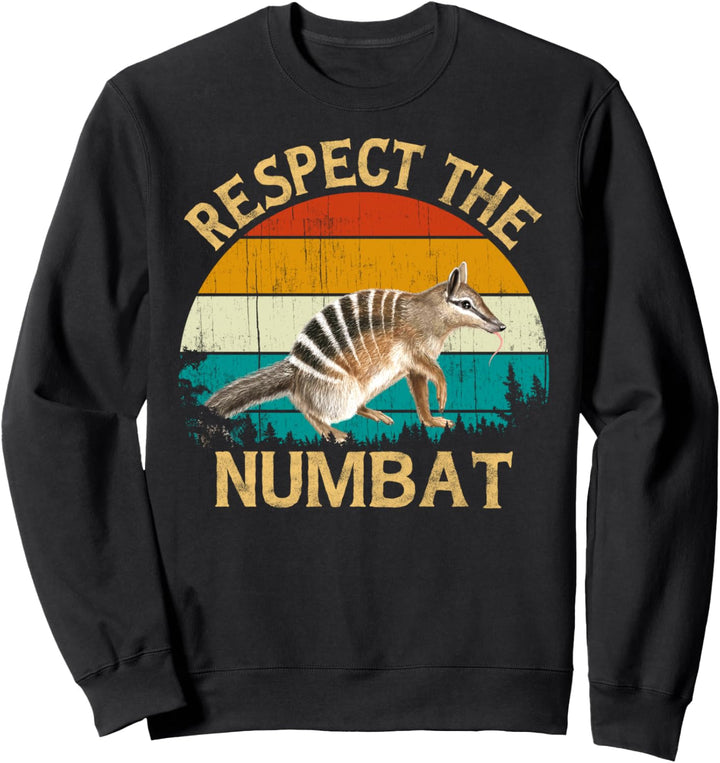Vintage Retro Style Pine Wildlife Animal Respect The Numbat Sweatshirt