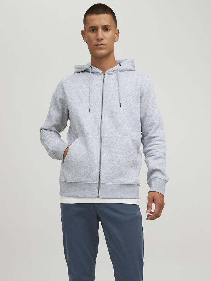 JACK &amp; JONES Male Kapuzenjacke Einfarbig Kapuzenjacke XS Light Grey Melange, XS Light Grey Melange