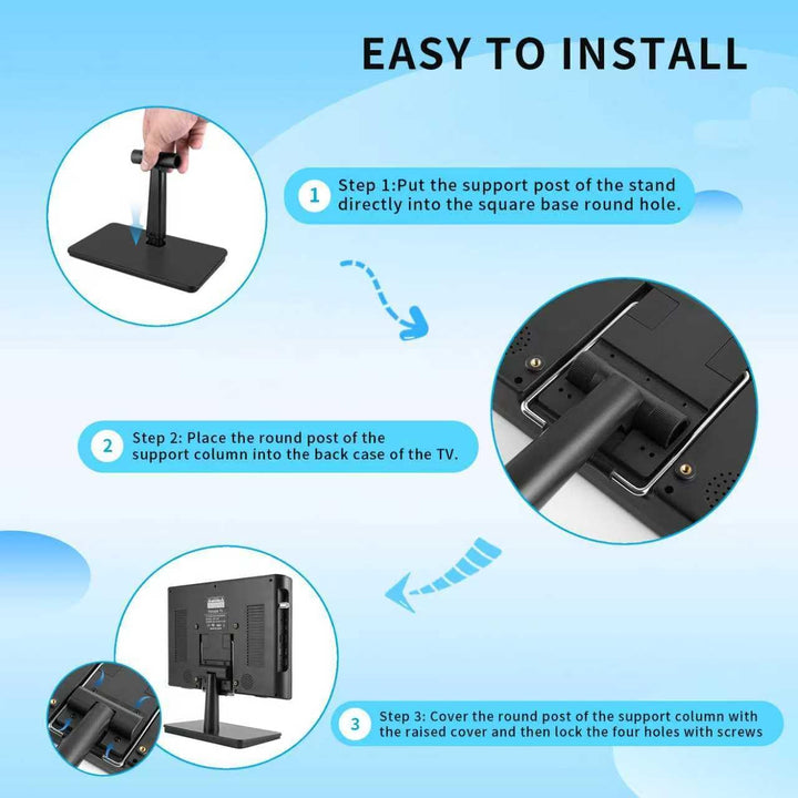 KCR 14.0 Zoll digitaler DVB-T2 tragbarer Fernseher, Freeview, wiederaufladbarer Akku, USB-Anschluss,