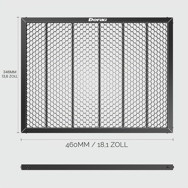 Waben-Laserbett 460 x 346 mm für Falcon A1, mit Aluminium-Bodenplatte, Wabenplatte zum Laserschneide