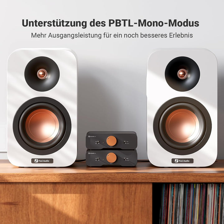 Fosi Audio ZA3 Stereo/Mono HiFi Verstärker mit TPA3255 Chips, Ausgewogenen XLR-RCA-Eingängen und 12V