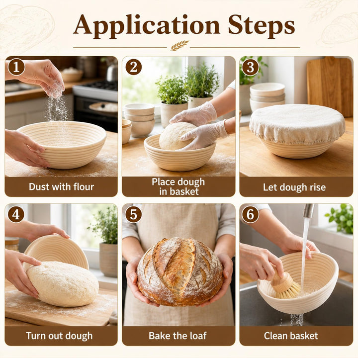 17 Stück Sauerteig Starter Set mit Gärkörbchen (2 Stück, 25cm), Gärkorb Brot Brotbackzubehör Mit Sau