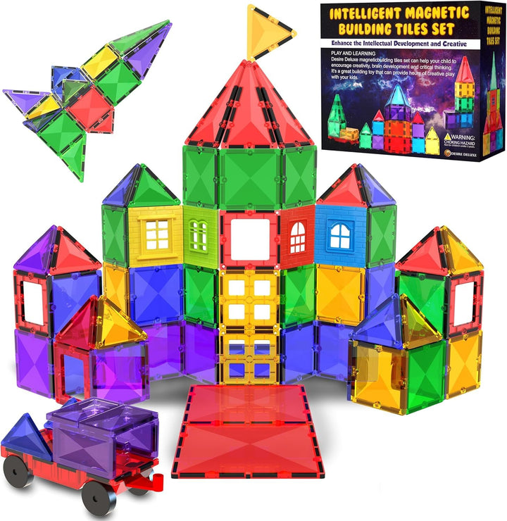 Desire Deluxe Magnetische Bausteine Magnet Montessori Spielzeug für Kinder, Magnetbausteine für Jung