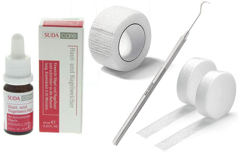 Kosmetex 1x Tamponade, Süda Nagelweicher, 1x Zehenbinde 1x Wattehaken zum tamponieren vom Zehen-Nage