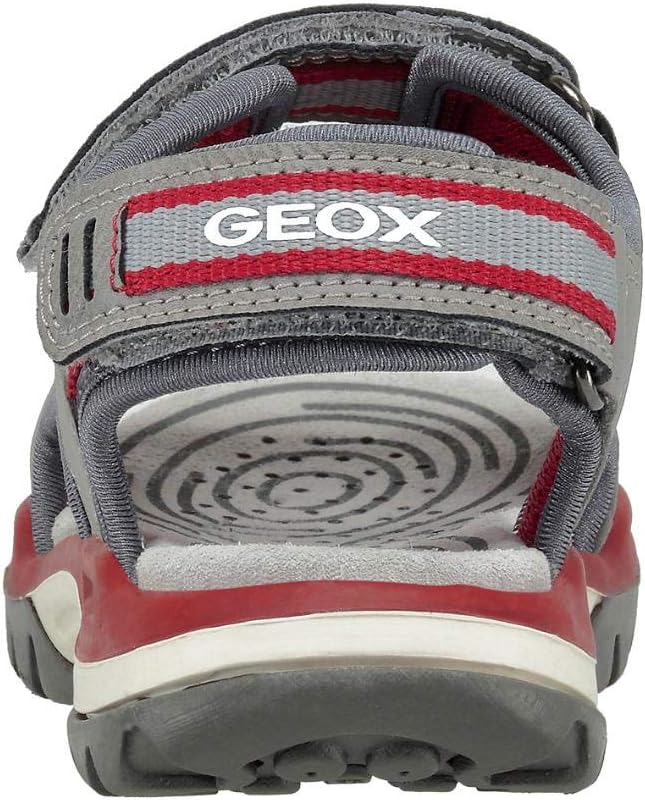 Geox Jungen J Borealis Boy DSandalen 28 EU Grau Grey Red C0051, 28 EU Grau Grey Red C0051