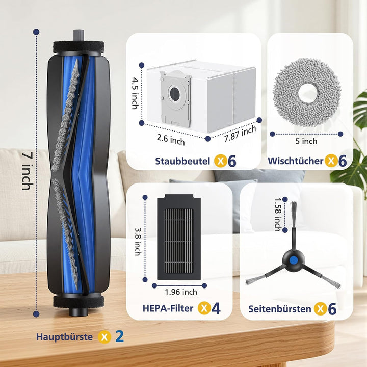 25 Stück T50 Zubehörset für ECOVACS DEEBOT T50 Pro Omni Gen2/T50 Pro Omni/T50 Omni/T50 Omni Gen2 Sau